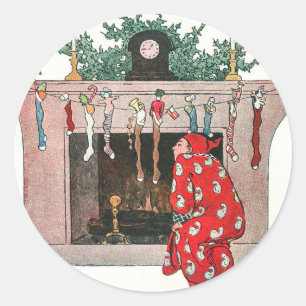 Weihnachtssocken und Geschenke Weihnachtskarte Runder Aufkleber