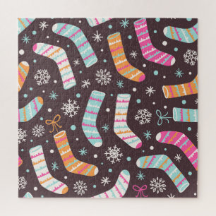 Weihnachtssocken und Schneeflocken: Vintages Muste