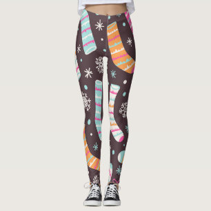 Weihnachtssocken und Schneeflocken: Vintages Muste Leggings
