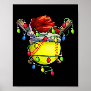WeihnachtsSoftball Weihnachtsbeleuchtung Softball Poster