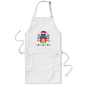 Weihnachtssoktopus-Schürze Lange Schürze