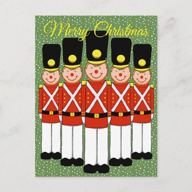 Weihnachtssoldat Weihnachtspostkarte Feiertagspostkarte (Vorderseite)