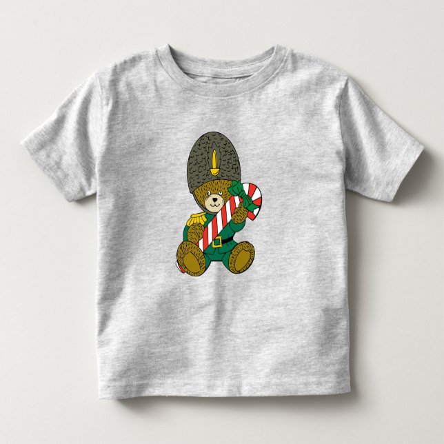 Weihnachtssoldaten Bear mit Candy Cane Kleinkind T-shirt (Vorderseite)