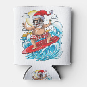 Weihnachtssommer-Brandung Hawai Sankt hawaiische Dosenkühler