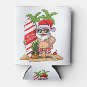 Weihnachtssommer-Brandung Hawai Sankt hawaiische Dosenkühler