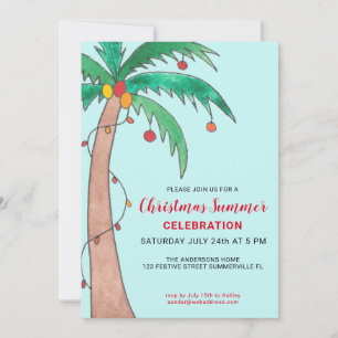 Weihnachtssommerfeier Palmenbaum Party Einladung