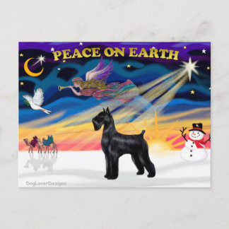 Weihnachtssonne - Riesenschnauzer (Schwarz) Feiertagspostkarte