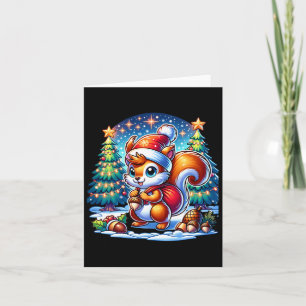 Weihnachtsspass für Kinder Eichhörnchen Winter und Karte
