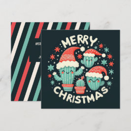 Weihnachtsspass gepotted Santa Cactus Pflanze Feiertagskarte