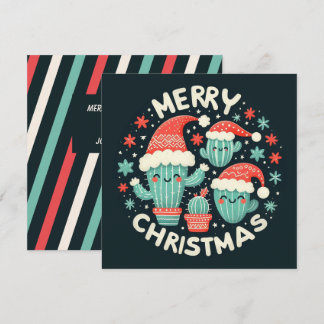 Weihnachtsspass gepotted Santa Cactus Pflanze Feiertagskarte