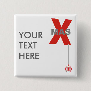 Weihnachtsspaß - Xmas-Schrift & Christbaumschmuck Button