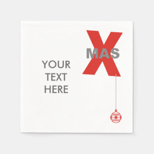 Weihnachtsspaß - Xmas-Schrift & Christbaumschmuck  Serviette