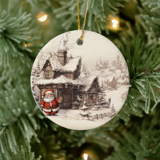 Weihnachtsspeziallieferung vom Weihnachtsmann Keramik Ornament (Baum)