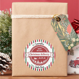 Weihnachtsspeziallieferung vom Weihnachtsmann Runder Aufkleber