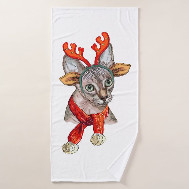 Weihnachtssphynx Badehandtuch (Badehandtuch)