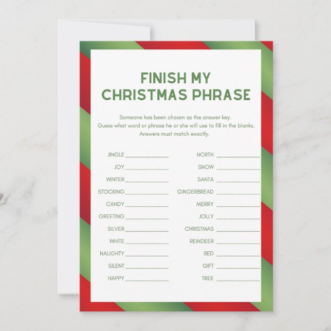 Weihnachtsspiel - nicht bearbeitbar - einladung (Vorderseite)