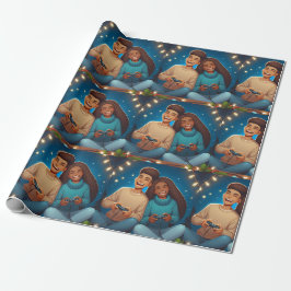 Weihnachtsspiele Nacht - Weihnachtswrapping Paper Geschenkpapier