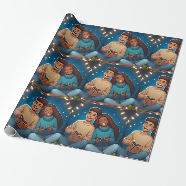 Weihnachtsspiele Nacht - Weihnachtswrapping Paper Geschenkpapier (Ungerollt)