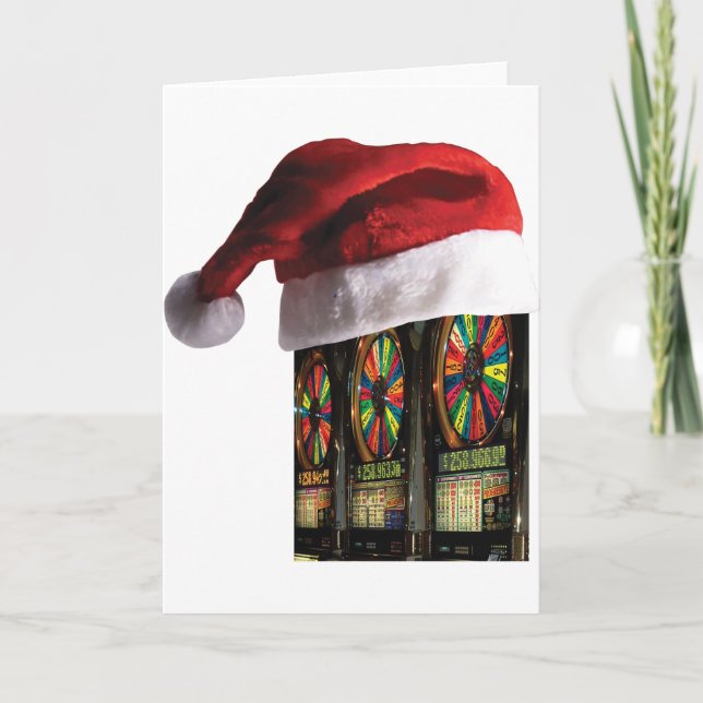 Weihnachtsspielmaschinen Feiertagskarte (Vorderseite)