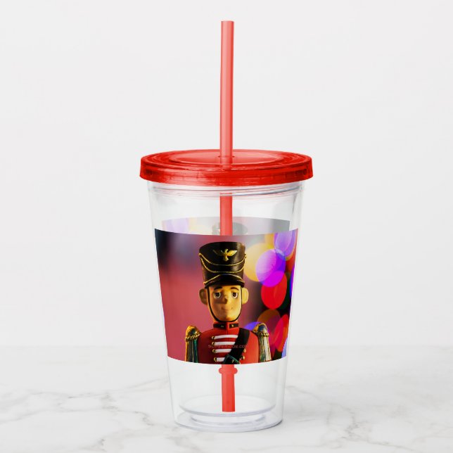 Weihnachtsspielsoldat Figur SlipperyJoe Gay pri Acryltrinkbecher (Vorderseite)