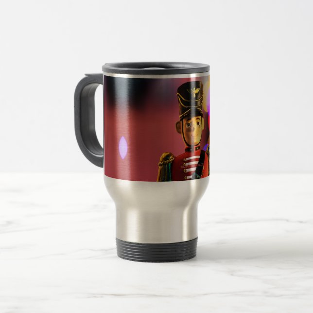 Weihnachtsspielsoldat Figur SlipperyJoe Gay pri Reisebecher (Vorderseite Links)