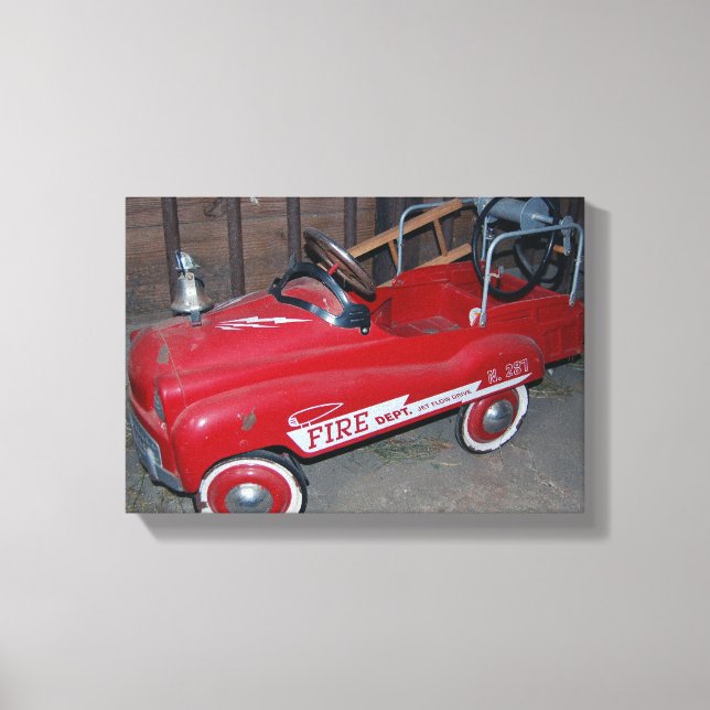 Weihnachtsspielzeug-Feuerwagen Wagon Leinwanddruck (Vorderseite)