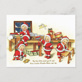 Weihnachtsspielzeug für gute Jungen Postkarte