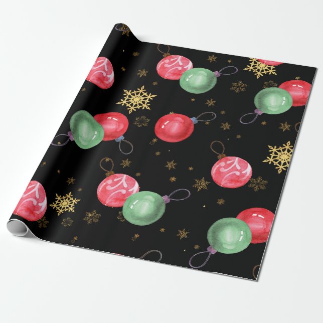 Weihnachtsspielzeug Golden Snowflakes Umschlagpapi Geschenkpapier (Ungerollt)