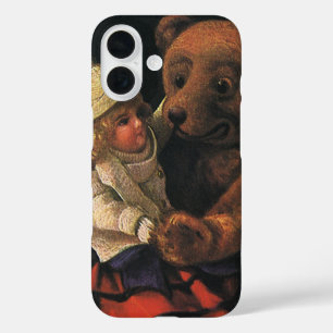 Weihnachtsspielzeug, Puppe und ein Teddybär iPhone 16 Hülle