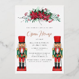 Weihnachtsspielzeug-Rose Botanisches Party  Gold Folieneinladung