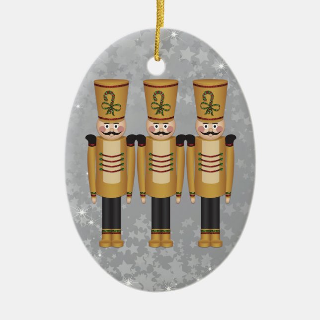 Weihnachtsspielzeug Soldier Nutcracker Keramikornament (Vorne)