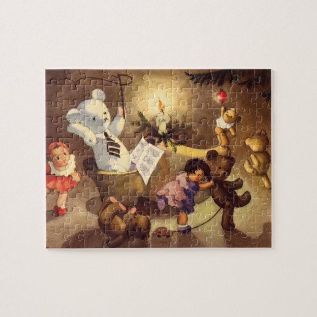 Weihnachtsspielzeug, Tanzpuppen, Teddybären (Horizontal)
