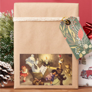 Weihnachtsspielzeug, Tanzpuppen, Teddybären Rechteckiger Aufkleber