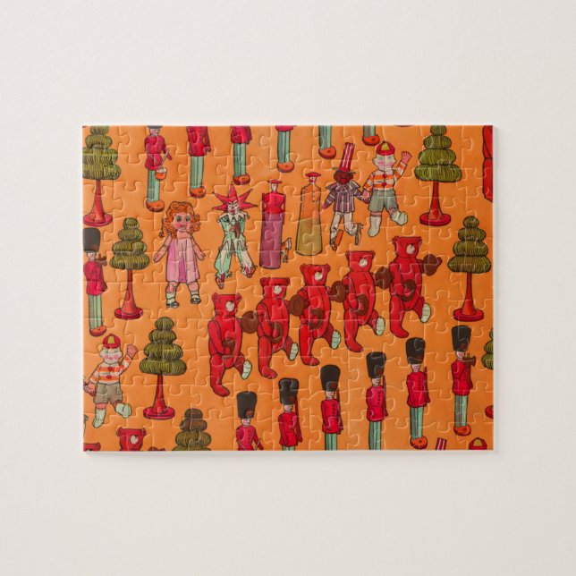 Weihnachtsspielzeug-Vintage Kinder spielen (Horizontal)
