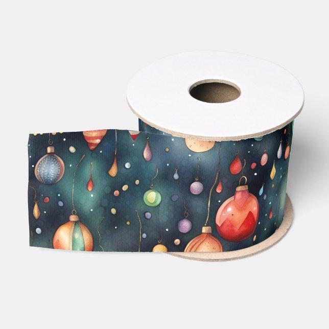 Weihnachtsspielzeug, Weihnachtsdekoration Aquarell Ripsband (Spule)
