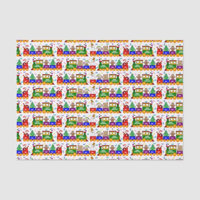 Weihnachtsspielzeug-Zug und Geleebonbons Seidenpapier (Vorderseite)