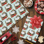Weihnachtsspielzeugschachtel Geschenkpapier<br><div class="desc">Eine chubby calico Katze ist in einer geöffneten Weihnachtsschachtel und ist glücklicher mit der Schachtel dann das Spielzeug</div>