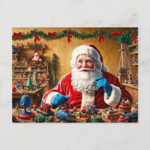 Weihnachtsspielzeugwerkstatt Feiertagspostkarte
