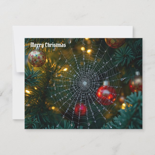 Weihnachtsspinnenkarte Mitteilungskarte (Vorderseite)