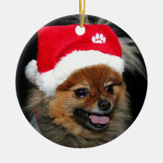 WeihnachtsSpitzverzierung Keramik Ornament (Vorne)
