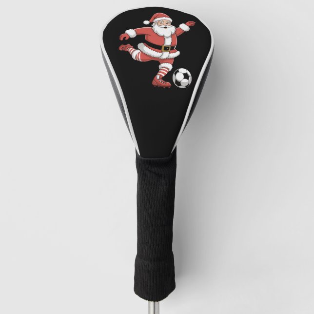 Weihnachtssport in Santa Plays Fußball Golf Headcover (Vorderseite)