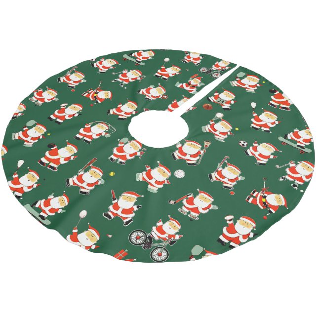 Weihnachtssport Polyester Weihnachtsbaumdecke (Schrägansicht)