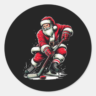 Weihnachtssport Weihnachtsfeier Eishockey Runder Aufkleber
