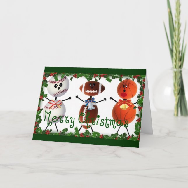 Weihnachtssportfan Feiertagskarte (Vorderseite)