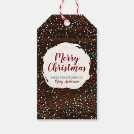 Weihnachtssprinklen Schokolade-Etikett Geschenkanhänger