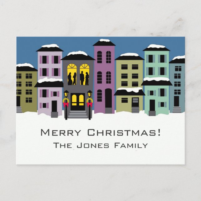Weihnachtsstadt~ Postkarte modern (Vorderseite)