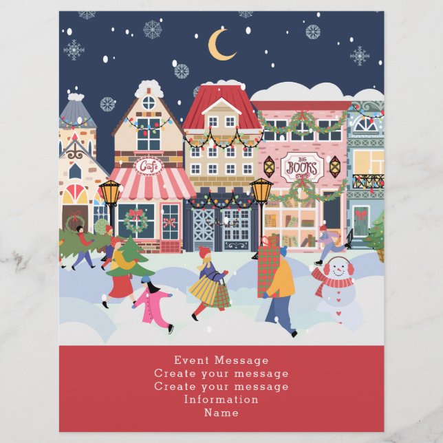 Weihnachtsstadt Whimsy Erstellen Sie Ihre eigene Flyer (Vorne)