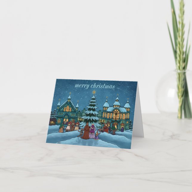 Weihnachtsstadtanmerkungskarte grundlegend feiertagskarte (Vorderseite)