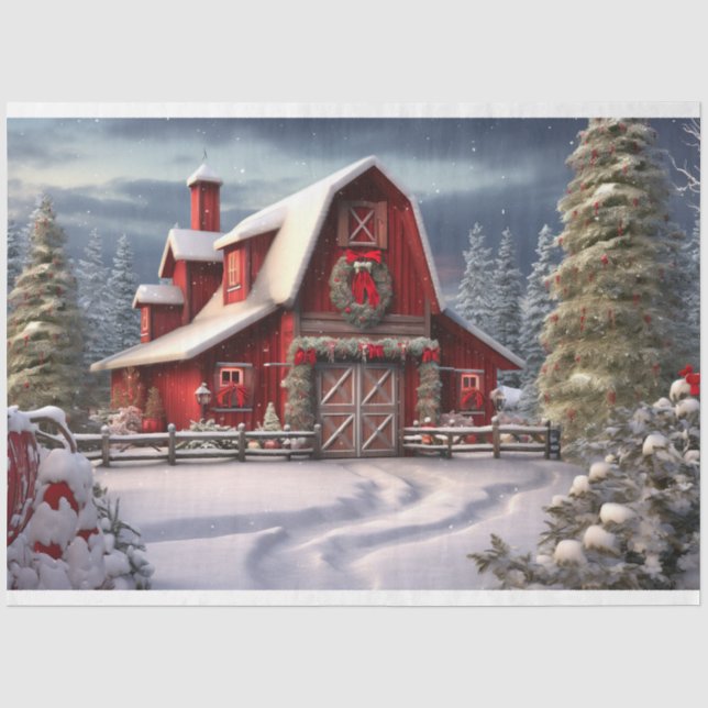 Weihnachtsstall 1 Dekoupage Paper Seidenpapier (Vorderseite)