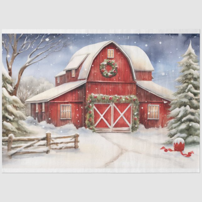 Weihnachtsstall 5 Dekoupage Paper Seidenpapier (Vorderseite)